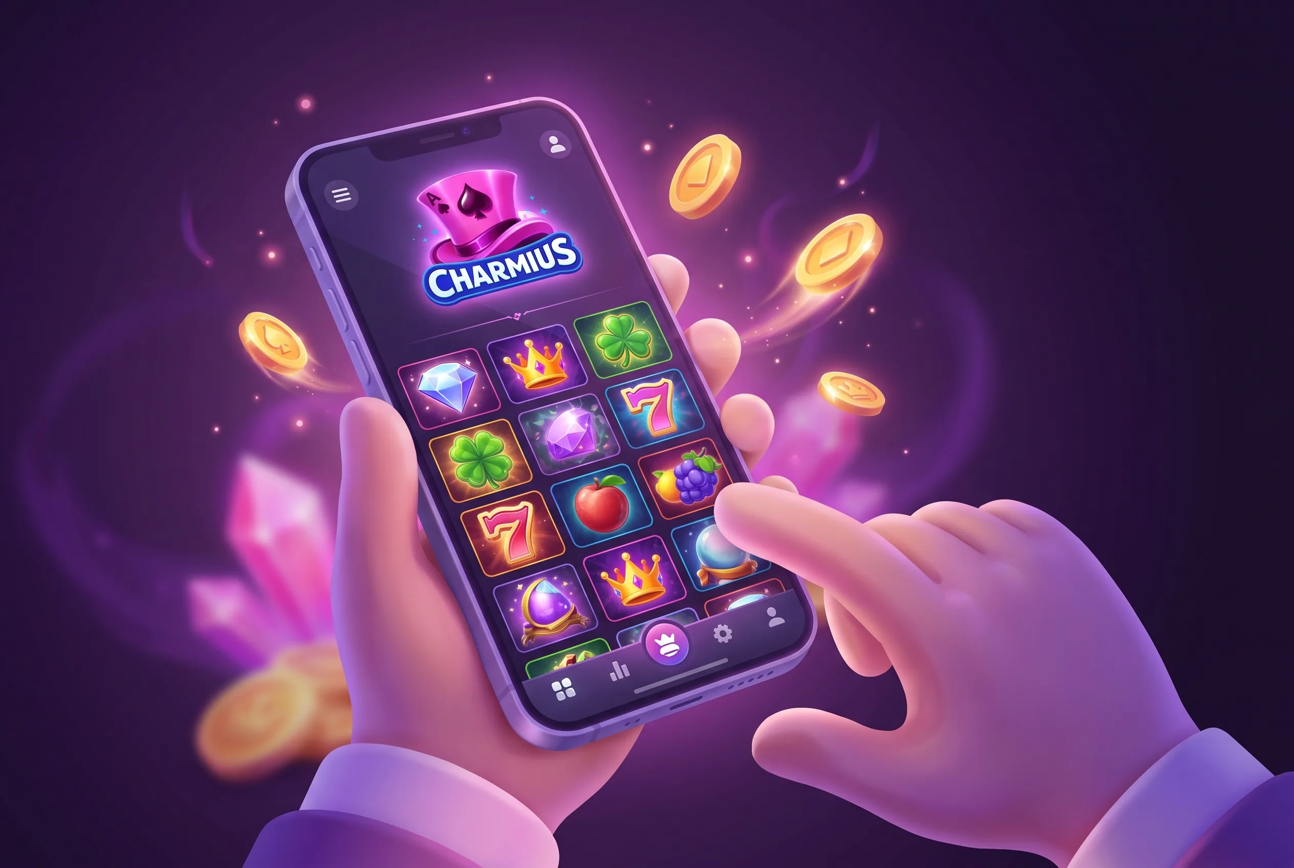Charmius Casino on a smartphone